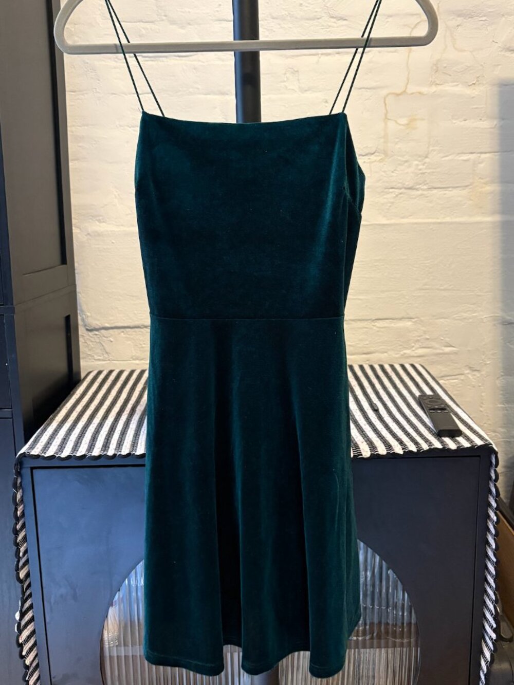 Urban Outfitters Green Velvet Mini Dress